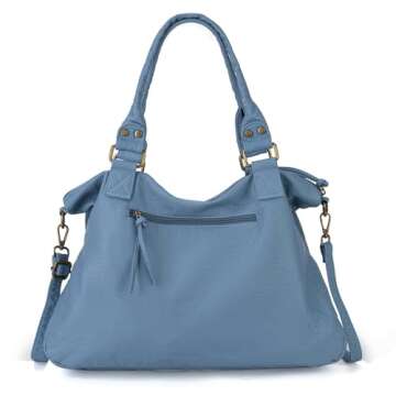 Montana West Washed Leather Hobo Bags for Women Soft Womens Purses and Handbags Crossbody Bags Work Tote Bags MWC-217JN