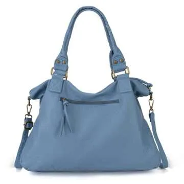 Montana West Washed Leather Hobo Bags for Women Soft Womens Purses and Handbags Crossbody Bags Work Tote Bags MWC-217JN