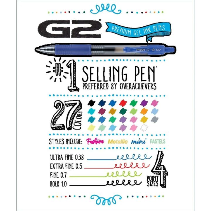 Pilot G2 Premium Gel Ink Pens - 20 Count Assorted Colors