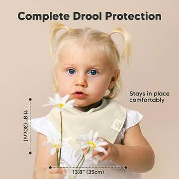 8-Pack Organic Baby Bandana Drool Bibs for Girls - Super Absorbent Baby Bibs for Baby Girls, Baby Boys, Soft Cotton Bandana Bibs, Baby Drool Bib, Teething Bibs for Infant, Toddler, Bib Girl (Dawn)