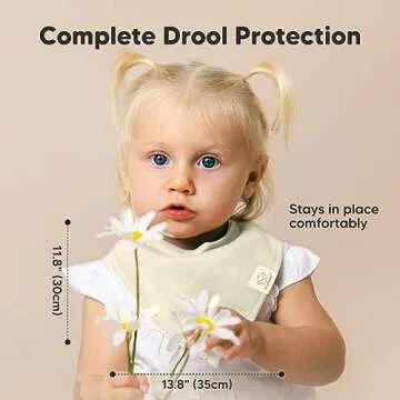 8-Pack Organic Baby Bandana Drool Bibs for Girls - Super Absorbent Baby Bibs for Baby Girls, Baby Boys, Soft Cotton Bandana Bibs, Baby Drool Bib, Teething Bibs for Infant, Toddler, Bib Girl (Dawn)