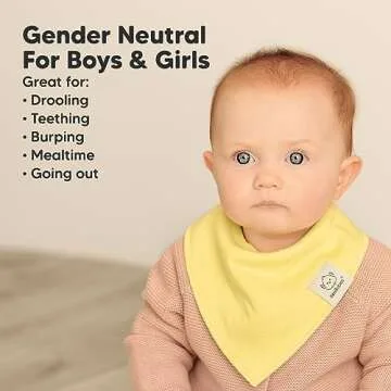 8-Pack Organic Baby Bandana Drool Bibs for Girls - Super Absorbent Baby Bibs for Baby Girls, Baby Boys, Soft Cotton Bandana Bibs, Baby Drool Bib, Teething Bibs for Infant, Toddler, Bib Girl (Dawn)