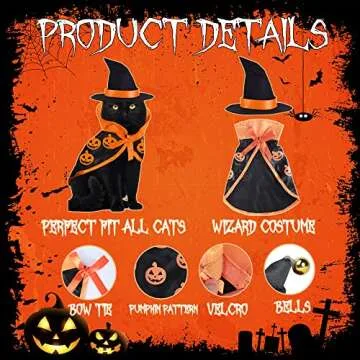 Halloween Witch Costume for Cats and Puppies - Fun & Durable