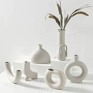 INGLENIX Minimalist Ceramic Vase Nordic Style Home Decor