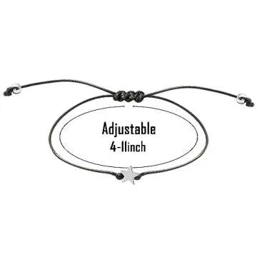 WATINC 9th Birthday Wish Bracelet, Adjustable Star Cord Bracelets with Make A Wish Cards, Friendship...