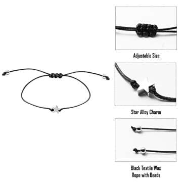 WATINC 9th Birthday Wish Bracelet, Adjustable Star Cord Bracelets with Make A Wish Cards, Friendship Simple Handmade Birthday Gift for Daughter Friends Sister