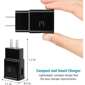 Adaptive Fast Charging Block USB Wall Charger Plug Travel Adapter Android Phone Charger for Samsung Galaxy S25/S24/S23/S22/S22 Ultra/S21/S20/S10/S9/S8/S7/Edge/Note 10 Quick Charger,Cell Phone Charger