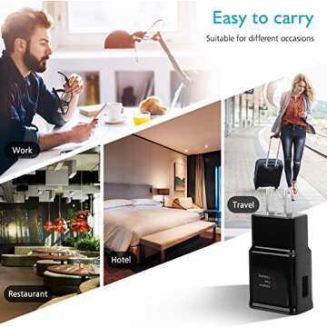 Adaptive Fast Charging Block USB Wall Charger Plug Travel Adapter Android Phone Charger for Samsung Galaxy S25/S24/S23/S22/S22 Ultra/S21/S20/S10/S9/S8/S7/Edge/Note 10 Quick Charger,Cell Phone Charger