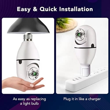 YUOCHY 1080P Light Bulb Camera - Smart Home Security