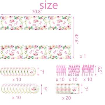 196 Pcs Let's Par Tea Party Decorations, Tea Time Balloons Arch Garland Kit, Floral Tea Backdrop, High Tea Theme TableCloth, Teapot Teacups Tableware for Tea Birthday Bachelorette Party Supplies