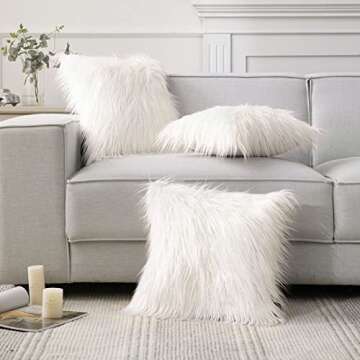 Phantoscope Faux Fur Pillow Cover - Soft Decorative Cushion Case