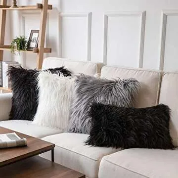 Phantoscope Faux Fur Pillow Cover - Soft Decorative Cushion Case