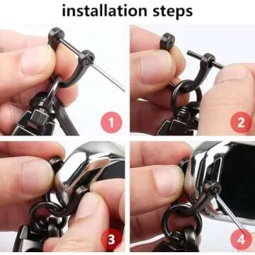 ZppedRteyt Leather Keychain Universal Metal Key Chain for Deadpool Accessories, with 360 Degree Rotatable Snap Swivel for Men Women