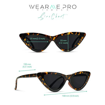 WearMe Pro Retro Vintage Cat Eye Sunglasses UV Protection