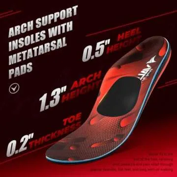 VALSOLE High Arch Support Insoles for Pain Relief