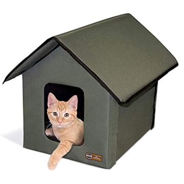 K&H Pet Products Outdoor Kitty House, Outdoor Cat House for Outside Community Cats, Strays, and Fera...