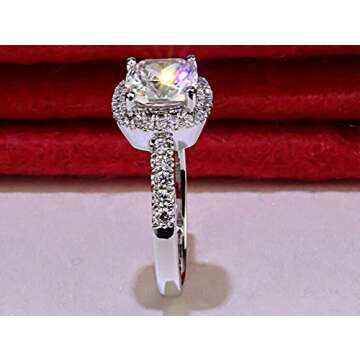 Elegant 3 Carat VVS1 Simulated Diamond Engagement Ring by TenFit Jewelry