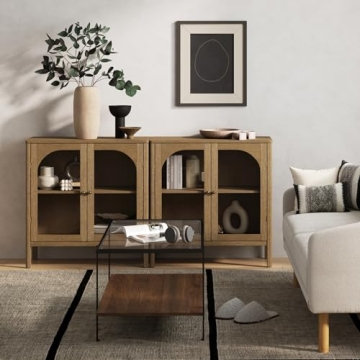 Nathan James Mason Buffet Cabinet with Glass Doors