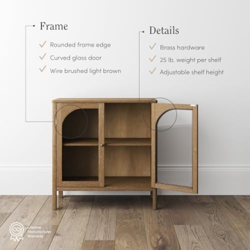 Nathan James Mason Buffet Cabinet with Glass Doors