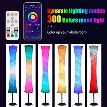AKT LIGHTING Smart Floor Lamp, RGB Color Changing LED Lamp, App Control Modern Floor Lamp with DIY M...
