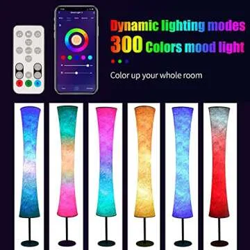 AKT LIGHTING Smart Floor Lamp, RGB Color Changing LED Lamp, App Control Modern Floor Lamp with DIY M...