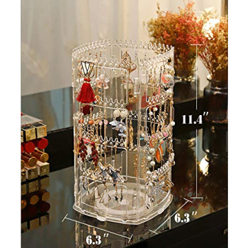 Sooyee 360 Rotating Earring Holder for Jewelry Display