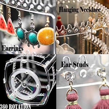 Sooyee 360 Rotating Earring Holder for Jewelry Display