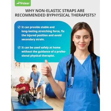 Trideer Stretching Strap Yoga Strap Physical Therapy for Home Workout, Exercise, Pilates and Gymnastics, 10 Loops Non-Elastic Stretch Bands with Aesthetic Packaging for Women & Men (Black)