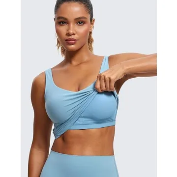 CRZ YOGA Butterluxe Women’s V Neck Crop Sports Bra