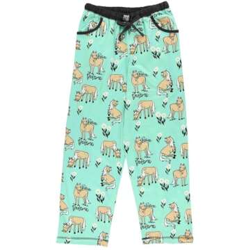 Lazy One Pajamas for Women, Cute Pajama Pants and Top Separates, Pasture Bedtime, Horse, Animal