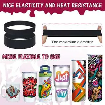 Mocaru Sublimation Blanks Tumblers Silicone Bands Kit for 20 oz Skinny Straight Cups Mugs Shrink Wrap with Heat Resistant Gloves Silicone Sleeve for Tumbler Heat Press Machine or Oven
