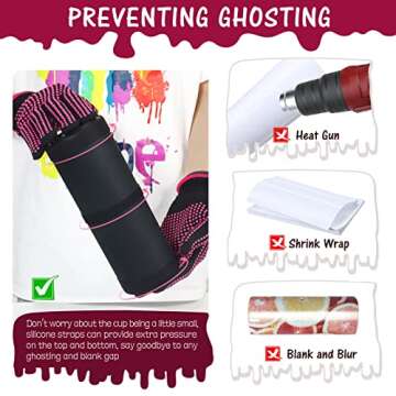 Mocaru Sublimation Blanks Tumblers Silicone Bands Kit for 20 oz Skinny Straight Cups Mugs Shrink Wrap with Heat Resistant Gloves Silicone Sleeve for Tumbler Heat Press Machine or Oven