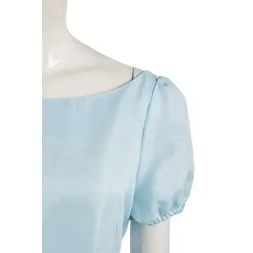 Sinastar Women Dress Blue Costume Cosplay Girls Summer Dress Blue Dresses With Belt Bow Headwear Halloween Suit Adult