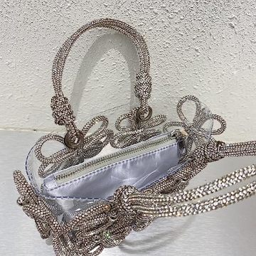 Clear Flower Rhinestone Handbag - Chic Evening Clutch