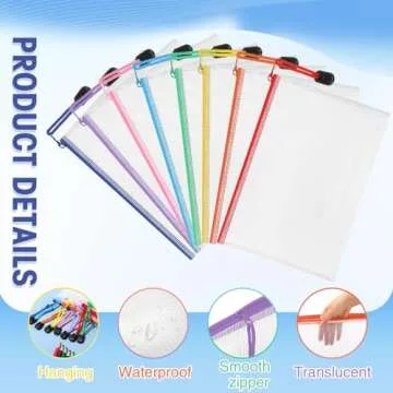 Jetec 32 Pcs Waterproof Zipper Storage Bags - Colorful & Versatile