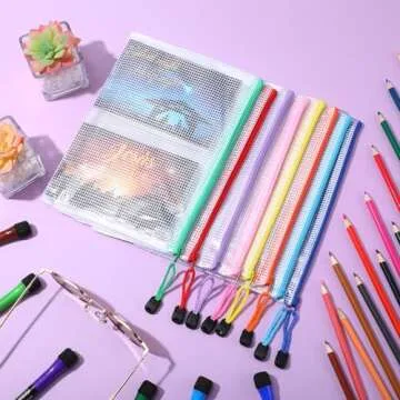 Jetec 32 Pcs Waterproof Zipper Storage Bags - Colorful & Versatile