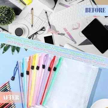 Jetec 32 Pcs Waterproof Zipper Storage Bags - Colorful & Versatile