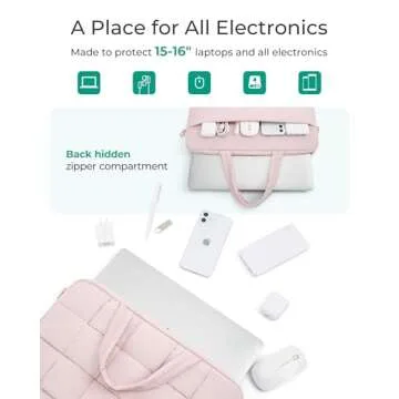 BAGSMART 15.6 Inch Laptop Case, Lightweight Puffy Laptop Sleeve with Handle, Macbook Case Sleeve Fitted with MacBook Air Pro 15 16 Inch M4 M3 M2 M1, Laptop Bag for Women Fitted with Dell,HP, Black