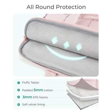 BAGSMART 15.6 Inch Laptop Case, Lightweight Puffy Laptop Sleeve with Handle, Macbook Case Sleeve Fitted with MacBook Air Pro 15 16 Inch M4 M3 M2 M1, Laptop Bag for Women Fitted with Dell,HP, Black