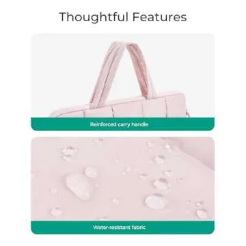 BAGSMART 15.6 Inch Laptop Case, Lightweight Puffy Laptop Sleeve with Handle, Macbook Case Sleeve Fitted with MacBook Air Pro 15 16 Inch M4 M3 M2 M1, Laptop Bag for Women Fitted with Dell,HP, Black