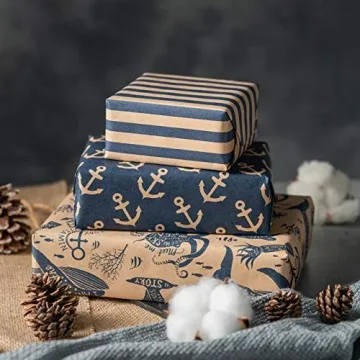 Stylish RUSPEPA Wrapping Paper Rolls with Tags and String