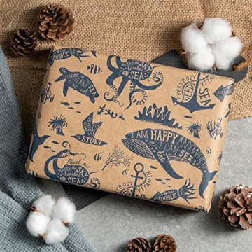 Stylish RUSPEPA Wrapping Paper Rolls with Tags and String