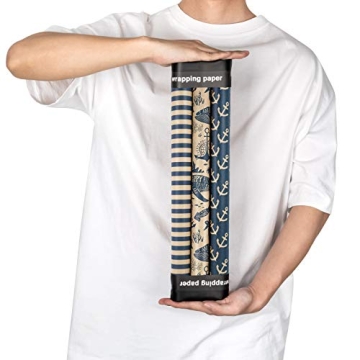 Stylish RUSPEPA Wrapping Paper Rolls with Tags and String