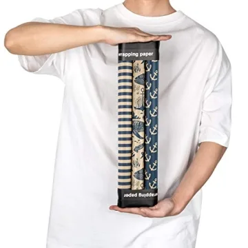 Stylish RUSPEPA Wrapping Paper Rolls with Tags and String