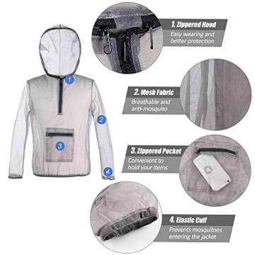 Lixada Mesh Hooded Jacket - Breathable Gear for Fishing, Hiking, Camping