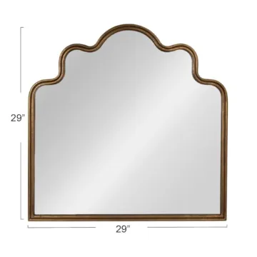 Creative Co-Op Wavy Scalloped Arched Metal Framed Wall Mirror, Gold