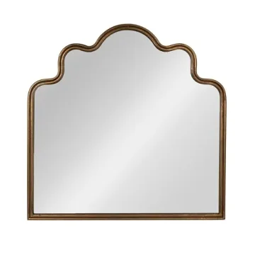 Creative Co-Op Wavy Scalloped Arched Metal Framed Wall Mirror, Gold