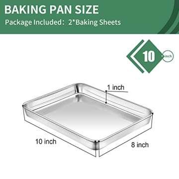 Baking Sheets Set of 2, HKJ Chef Cookie Sheets 2 Pieces Stainless Steel Baking Sheet & Toaster Oven ...