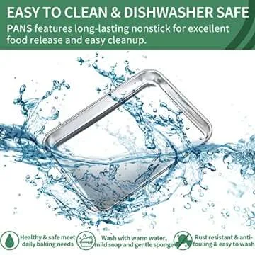 Baking Sheets Set of 2, HKJ Chef Cookie Sheets 2 Pieces Stainless Steel Baking Sheet & Toaster Oven Tray Pans, Rectangle Size 10L x 8W x 1H inch & Non Toxic & Healthy & Easy Clean