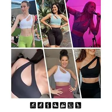 Glamline One Shoulder Sports Bra - Stylish & Supportive